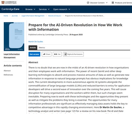 martin de saulles legal information management