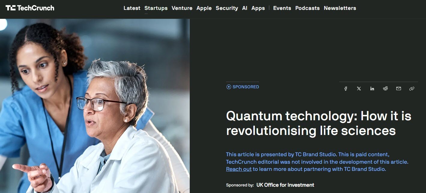 TechCrunch – March 2026 – Quantum technology: How it is revolutionising life sciences